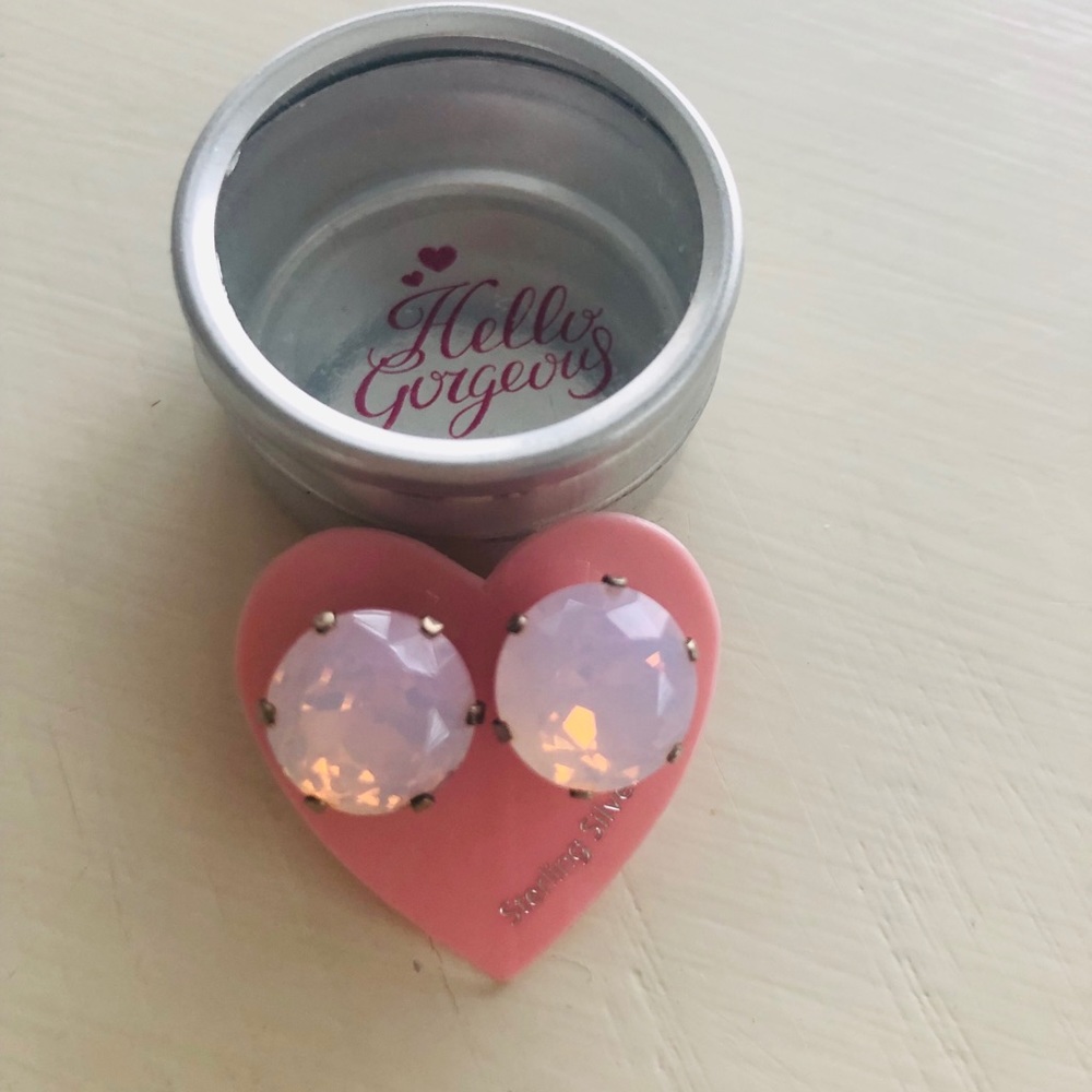 JoJo pink opal bling earrings